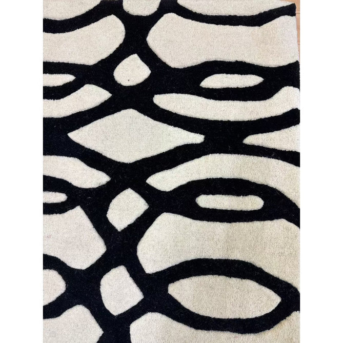 Matrix MAX35 Wire Modern Geometric Hand-Woven High-Density Soft Textured Shimmer Wool & Viscose Blend White/Black Rug-Asiatic Carpets-Rug Love - The Most Loved Rug Store