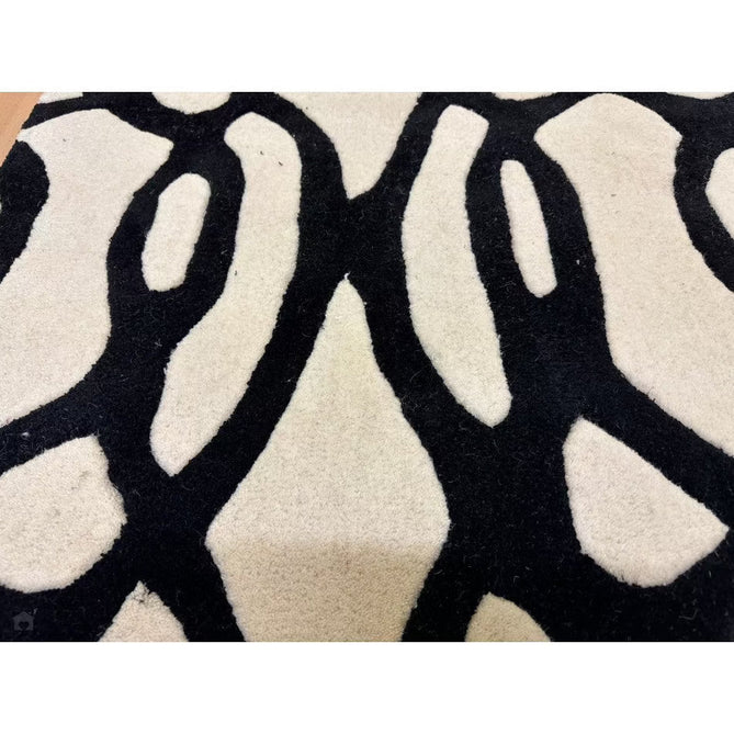 Matrix MAX35 Wire Modern Geometric Hand-Woven High-Density Soft Textured Shimmer Wool & Viscose Blend White/Black Rug-Asiatic Carpets-Rug Love - The Most Loved Rug Store