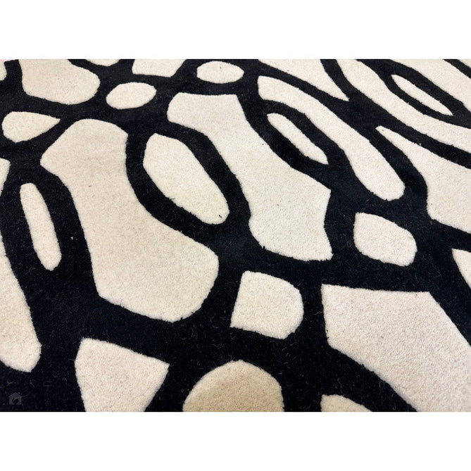 Matrix MAX35 Wire Modern Geometric Hand-Woven High-Density Soft Textured Shimmer Wool & Viscose Blend White/Black Rug-Asiatic Carpets-Rug Love - The Most Loved Rug Store