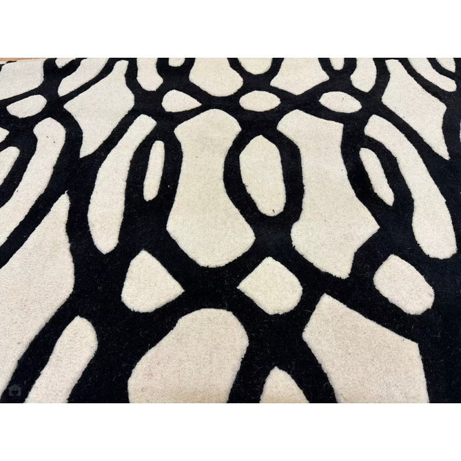Matrix MAX35 Wire Modern Geometric Hand-Woven High-Density Soft Textured Shimmer Wool & Viscose Blend White/Black Rug-Asiatic Carpets-Rug Love - The Most Loved Rug Store