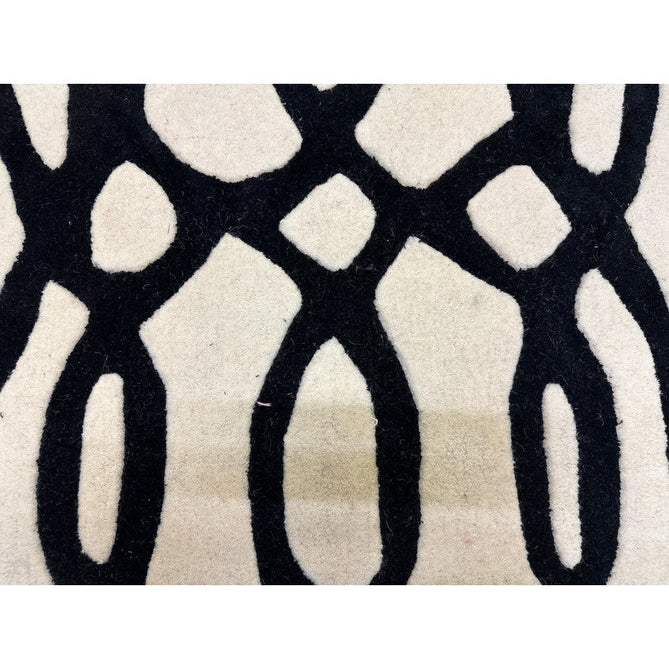 Matrix MAX35 Wire Modern Geometric Hand-Woven High-Density Soft Textured Shimmer Wool & Viscose Blend White/Black Rug-Asiatic Carpets-Rug Love - The Most Loved Rug Store