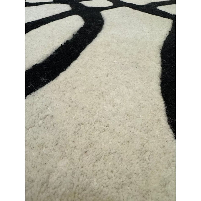 Matrix MAX35 Wire Modern Geometric Hand-Woven High-Density Soft Textured Shimmer Wool & Viscose Blend White/Black Rug-Asiatic Carpets-Rug Love - The Most Loved Rug Store
