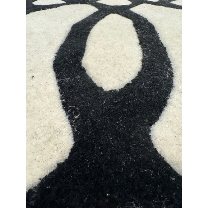 Matrix MAX35 Wire Modern Geometric Hand-Woven High-Density Soft Textured Shimmer Wool & Viscose Blend White/Black Rug-Asiatic Carpets-Rug Love - The Most Loved Rug Store