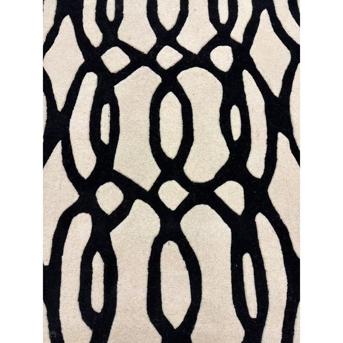 Matrix MAX35 Wire Modern Geometric Hand-Woven High-Density Soft Textured Shimmer Wool & Viscose Blend White/Black Rug-Asiatic Carpets-Rug Love - The Most Loved Rug Store