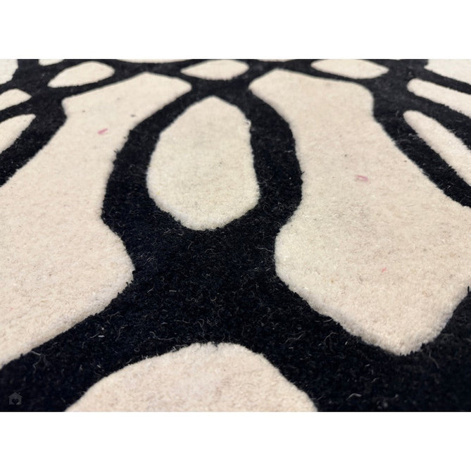 Matrix MAX35 Wire Modern Geometric Hand-Woven High-Density Soft Textured Shimmer Wool & Viscose Blend White/Black Rug-Asiatic Carpets-Rug Love - The Most Loved Rug Store