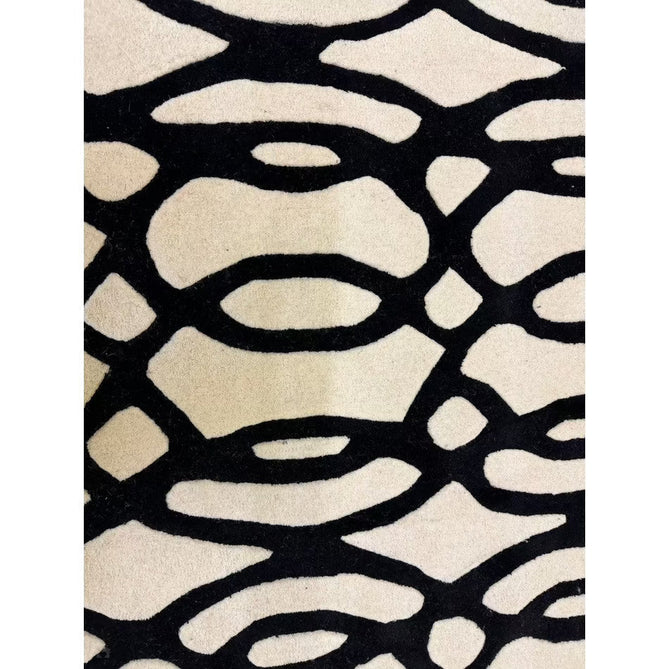 Matrix MAX35 Wire Modern Geometric Hand-Woven High-Density Soft Textured Shimmer Wool & Viscose Blend White/Black Rug-Asiatic Carpets-Rug Love - The Most Loved Rug Store