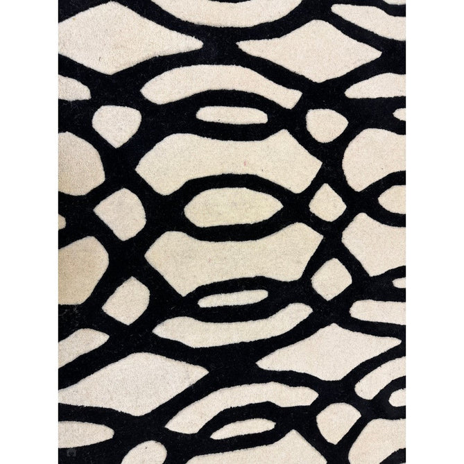 Matrix MAX35 Wire Modern Geometric Hand-Woven High-Density Soft Textured Shimmer Wool & Viscose Blend White/Black Rug-Asiatic Carpets-Rug Love - The Most Loved Rug Store