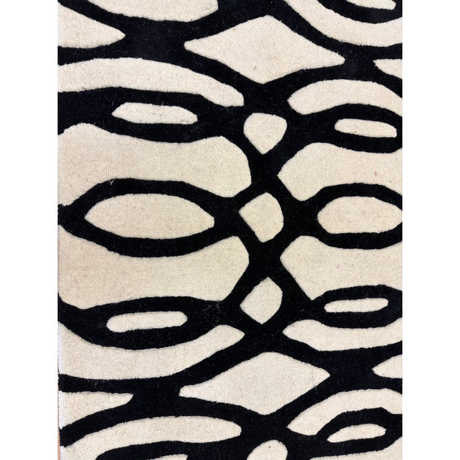 Matrix MAX35 Wire Modern Geometric Hand-Woven High-Density Soft Textured Shimmer Wool & Viscose Blend White/Black Rug-Asiatic Carpets-Rug Love - The Most Loved Rug Store