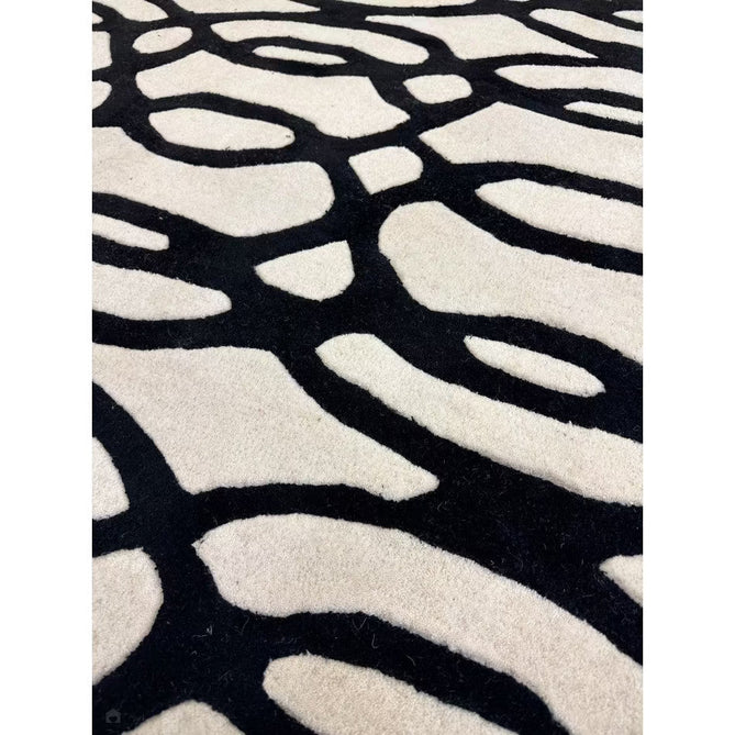 Matrix MAX35 Wire Modern Geometric Hand-Woven High-Density Soft Textured Shimmer Wool & Viscose Blend White/Black Rug-Asiatic Carpets-Rug Love - The Most Loved Rug Store