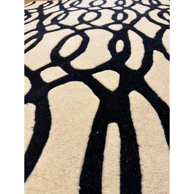 Matrix MAX35 Wire Modern Geometric Hand-Woven High-Density Soft Textured Shimmer Wool & Viscose Blend White/Black Rug-Asiatic Carpets-Rug Love - The Most Loved Rug Store