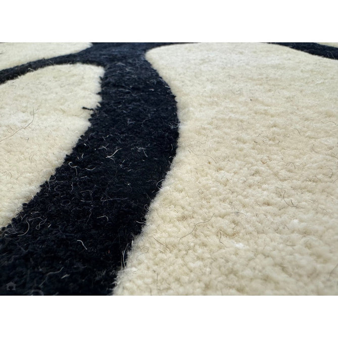 Matrix MAX35 Wire Modern Geometric Hand-Woven High-Density Soft Textured Shimmer Wool & Viscose Blend White/Black Rug-Asiatic Carpets-Rug Love - The Most Loved Rug Store
