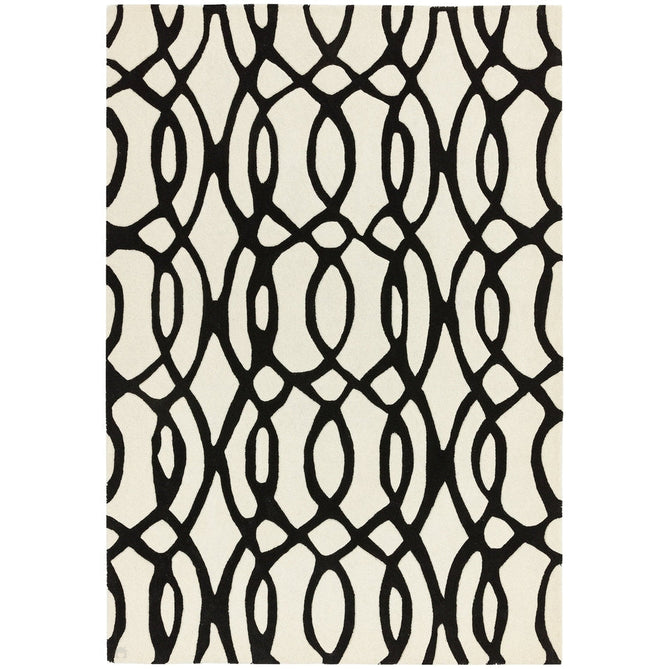 Matrix MAX35 Wire Modern Geometric Hand-Woven High-Density Soft Textured Shimmer Wool & Viscose Blend White/Black Rug-Asiatic Carpets-Rug Love - The Most Loved Rug Store