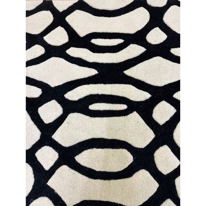 Matrix MAX35 Wire Modern Geometric Hand-Woven High-Density Soft Textured Shimmer Wool & Viscose Blend White/Black Rug-Asiatic Carpets-Rug Love - The Most Loved Rug Store