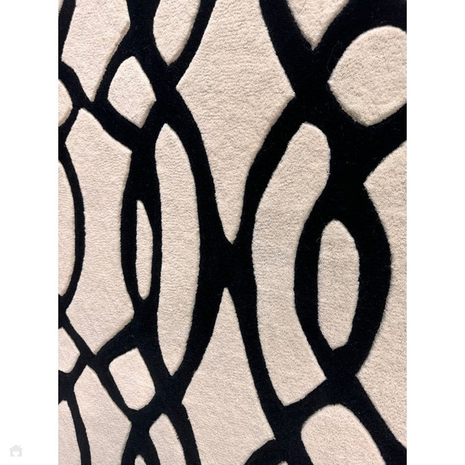 Matrix MAX35 Wire Modern Geometric Hand-Woven High-Density Soft Textured Shimmer Wool & Viscose Blend White/Black Rug-Asiatic Carpets-Rug Love - The Most Loved Rug Store