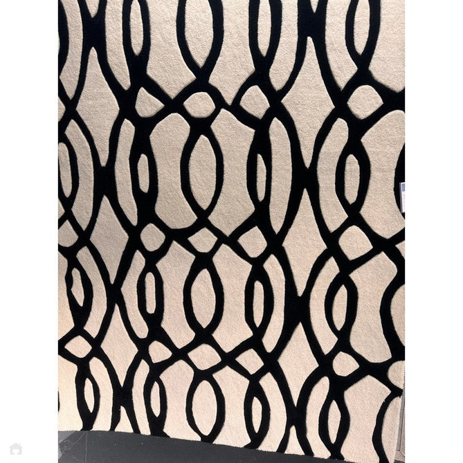Matrix MAX35 Wire Modern Geometric Hand-Woven High-Density Soft Textured Shimmer Wool & Viscose Blend White/Black Rug-Asiatic Carpets-Rug Love - The Most Loved Rug Store