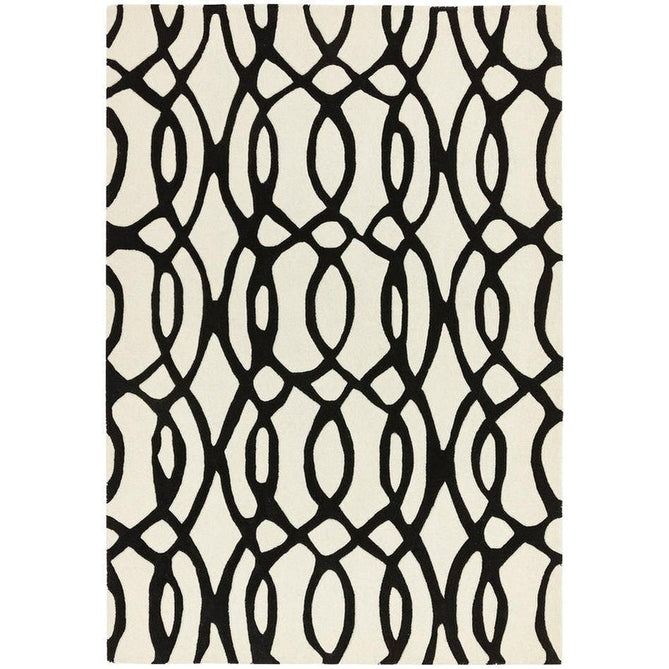 Matrix MAX35 Wire Modern Geometric Hand-Woven High-Density Soft Textured Shimmer Wool & Viscose Blend White/Black Rug-Asiatic Carpets-Rug Love - The Most Loved Rug Store