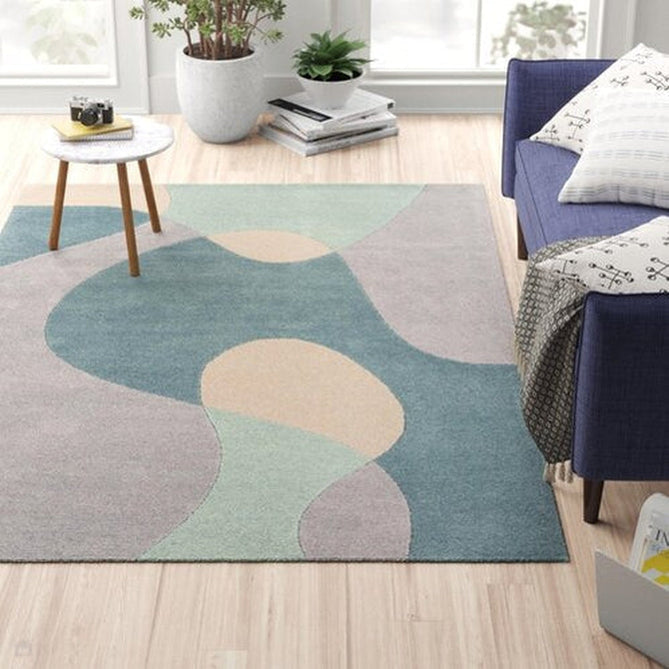 Matrix MAX56 Arc Modern Geometric Hand-Woven High-Density Soft Textured Shimmer Wool & Viscose Blend Sky/Multi Rug-Asiatic Carpets-Rug Love - The Most Loved Rug Store