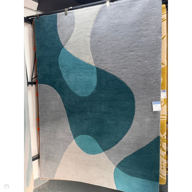 Matrix MAX57 Arc Modern Geometric Hand-Woven High-Density Soft Textured Shimmer Wool & Viscose Blend Teal/Multi Rug-Asiatic Carpets-Rug Love - The Most Loved Rug Store