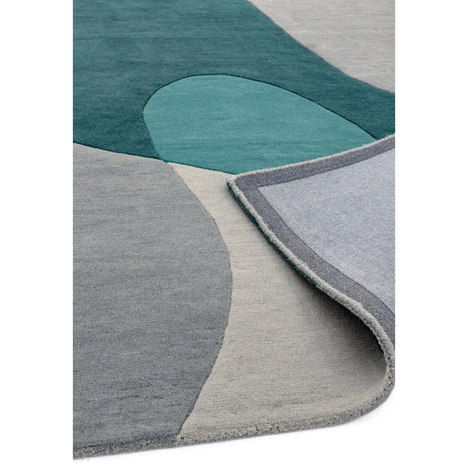 Matrix MAX57 Arc Modern Geometric Hand-Woven High-Density Soft Textured Shimmer Wool & Viscose Blend Teal/Multi Rug-Asiatic Carpets-Rug Love - The Most Loved Rug Store