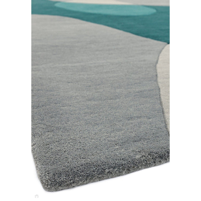 Matrix MAX57 Arc Modern Geometric Hand-Woven High-Density Soft Textured Shimmer Wool & Viscose Blend Teal/Multi Rug-Asiatic Carpets-Rug Love - The Most Loved Rug Store