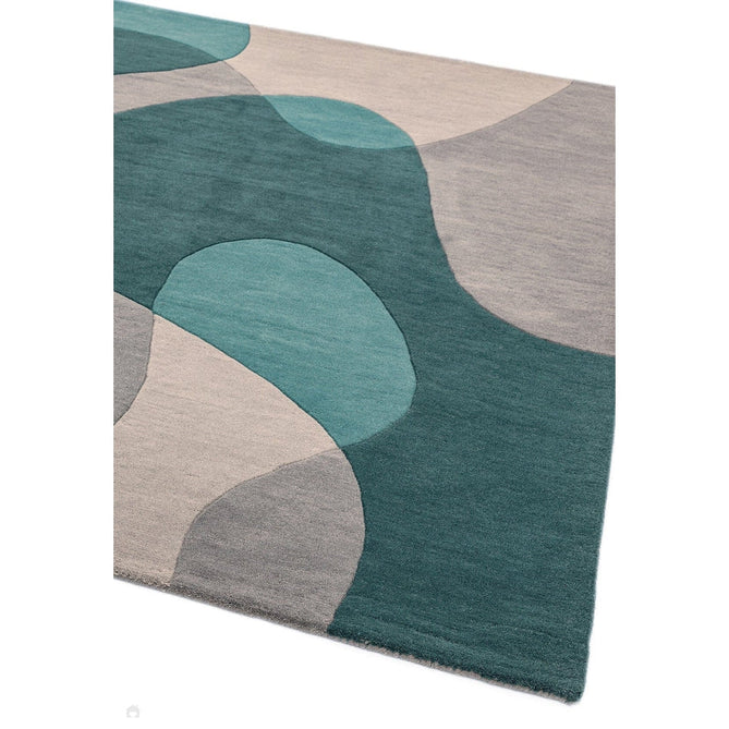 Matrix MAX57 Arc Modern Geometric Hand-Woven High-Density Soft Textured Wool&Viscose Mix Teal/Multi Rug-Asiatic Carpets-Rug Love - The Most Loved Rug Store