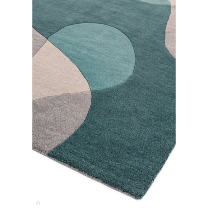 Matrix MAX57 Arc Modern Geometric Hand-Woven High-Density Soft Textured Wool&Viscose Mix Teal/Multi Rug-Asiatic Carpets-Rug Love - The Most Loved Rug Store