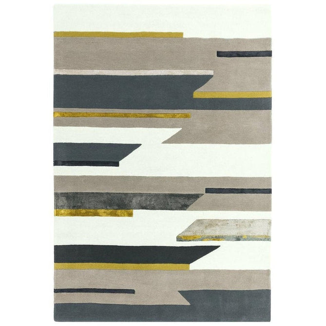 Matrix MAX62 Rhombus Modern Geometric Hand-Woven High-Density Soft Textured Wool&Viscose Mix Mustard/Multi Rug-Asiatic Carpets-Rug Love - The Most Loved Rug Store