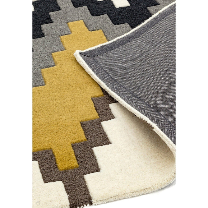 Matrix MAX69 Cuzzo Modern Geometric Hand-Woven High-Density Soft Textured Shimmer Wool & Viscose Blend Mustard/Multi Rug-Asiatic Carpets-Rug Love - The Most Loved Rug Store