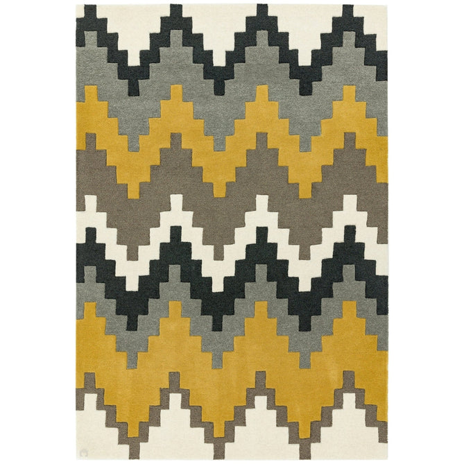 Matrix MAX69 Cuzzo Modern Geometric Hand-Woven High-Density Soft Textured Wool&Viscose Mix Mustard/Multi Rug-Asiatic Carpets-Rug Love - The Most Loved Rug Store