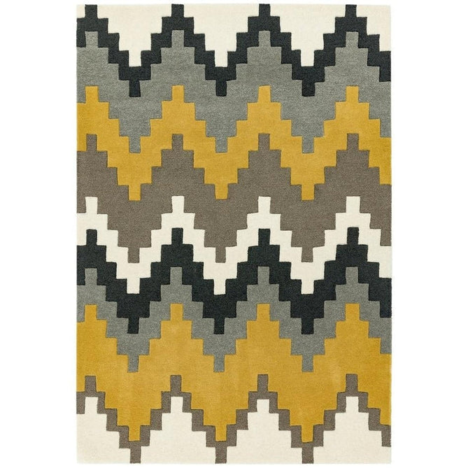 Matrix MAX69 Cuzzo Modern Geometric Hand-Woven High-Density Soft Textured Wool&Viscose Mix Mustard/Multi Rug-Asiatic Carpets-Rug Love - The Most Loved Rug Store