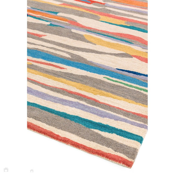 Matrix MAX72 Ping Modern Geometric Hand-Woven High-Density Soft Textured Wool&Viscose Mix Multicolour Rug-Asiatic Carpets-Rug Love - The Most Loved Rug Store