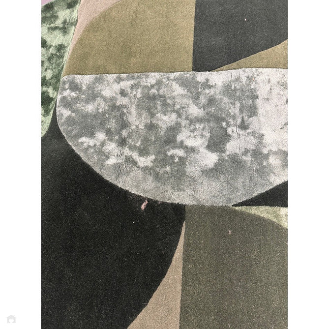 Matrix MAX75 Oval Modern Geometric Metallic Shimmer Hand-Woven High-Density Soft Textured Shimmer Wool&Viscose Blend Forest Green/Emerald/Olive/Moss/Charcoal Green Rug-Asiatic Carpets-Rug Love - The Most Loved Rug Store