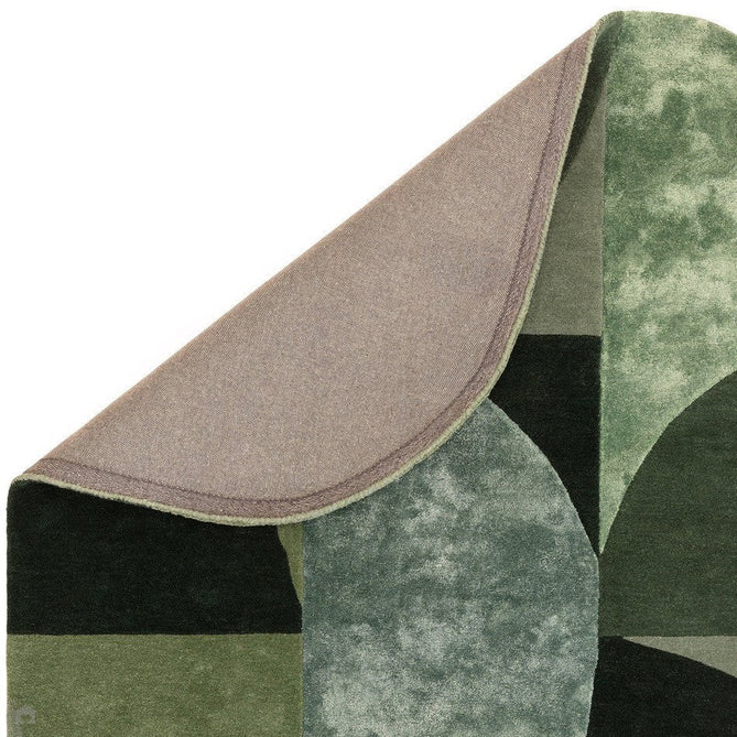 Matrix MAX75 Oval Modern Geometric Metallic Shimmer Hand-Woven High-Density Soft Textured Shimmer Wool&Viscose Blend Forest Green/Emerald/Olive/Moss/Charcoal Green Rug-Asiatic Carpets-Rug Love - The Most Loved Rug Store