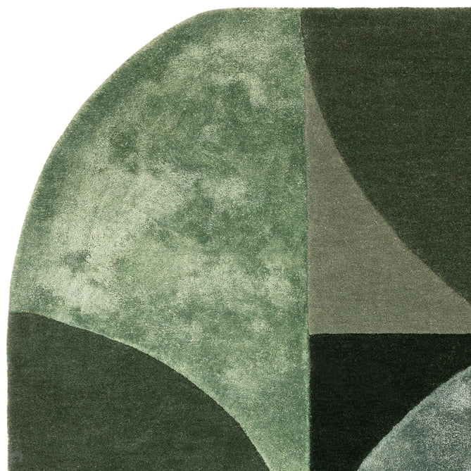 Matrix MAX75 Oval Modern Geometric Metallic Shimmer Hand-Woven High-Density Soft Textured Wool&Viscose Blend Forest Green Rug-Asiatic Carpets-Rug Love - The Most Loved Rug Store