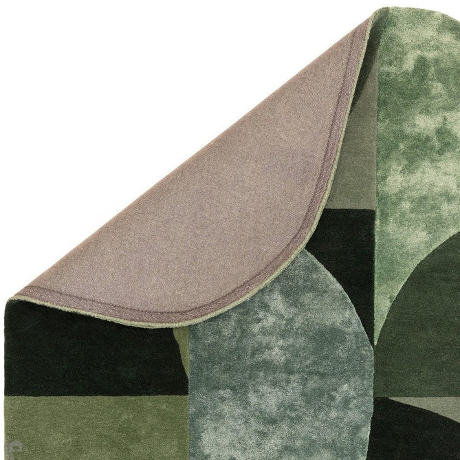 Matrix MAX75 Oval Modern Geometric Metallic Shimmer Hand-Woven High-Density Soft Textured Wool&Viscose Blend Forest Green Rug-Asiatic Carpets-Rug Love - The Most Loved Rug Store