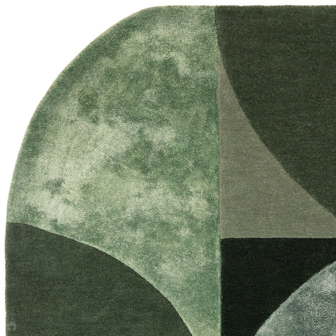 Matrix MAX75 Oval Modern Geometric Metallic Shimmer Hand-Woven High-Density Soft Textured Wool&Viscose Blend Forest Green Rug-Asiatic Carpets-Rug Love - The Most Loved Rug Store