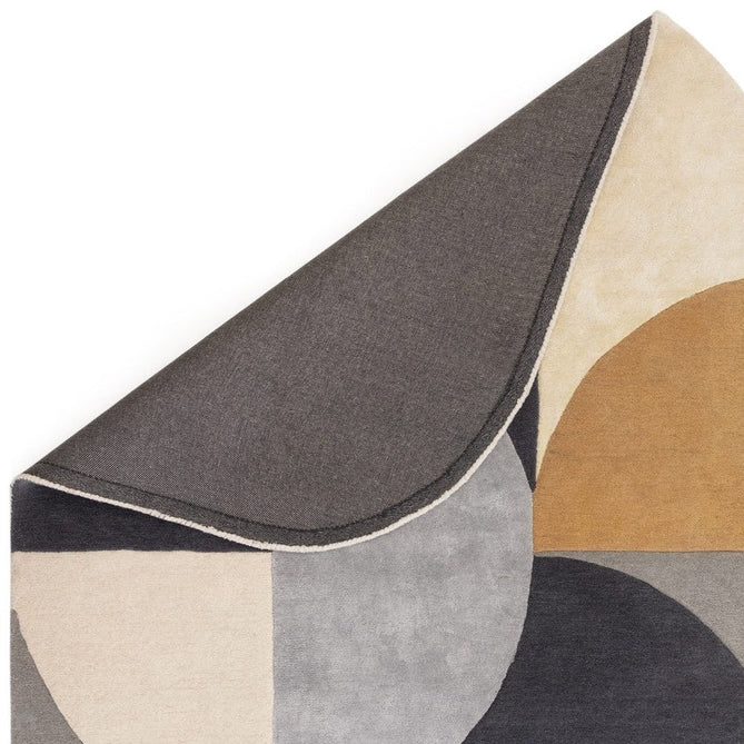 Matrix MAX76 Oval Modern Geometric Metallic Shimmer Hand-Woven High-Density Soft Textured Shimmer Wool&Viscose Blend Sunset Yellow/Muted Ochre/Charcoal/Grey/Beige/Ivory Rug-Asiatic Carpets-Rug Love - The Most Loved Rug Store