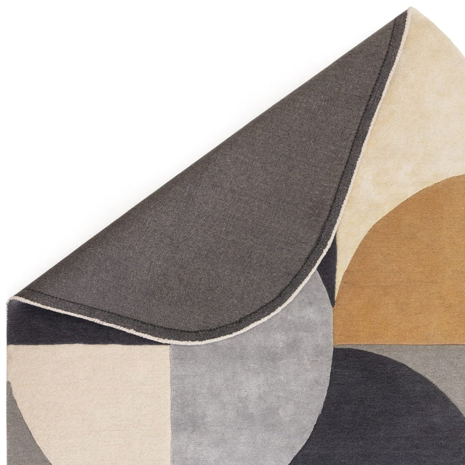 Matrix MAX76 Oval Modern Geometric Metallic Shimmer Hand-Woven High-Density Soft Textured Shimmer Wool&Viscose Blend Sunset Yellow/Muted Ochre/Charcoal/Grey/Beige/Ivory Rug-Asiatic Carpets-Rug Love - The Most Loved Rug Store