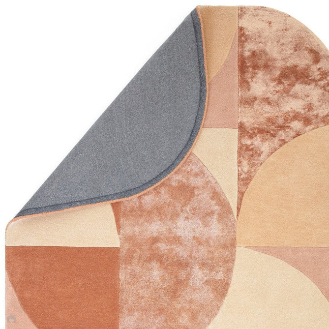Matrix MAX78 Oval Modern Geometric Metallic Shimmer Hand-Woven High-Density Soft Textured Shimmer Wool&Viscose Blend Earth Brown/Terracotta/Blush/Peach/Sandy Beige/Ivory Rug-Asiatic Carpets-Rug Love - The Most Loved Rug Store