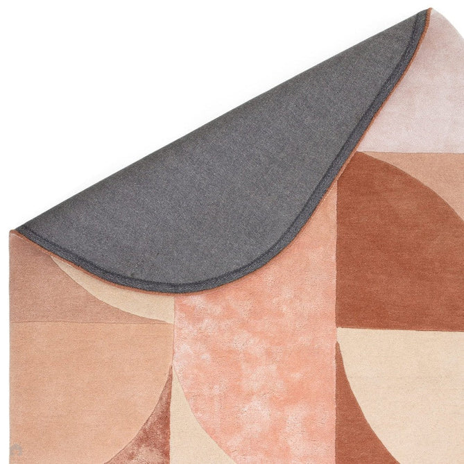 Matrix MAX78 Oval Modern Geometric Metallic Shimmer Hand-Woven High-Density Soft Textured Shimmer Wool&Viscose Blend Earth Brown/Terracotta/Blush/Peach/Sandy Beige/Ivory Rug-Asiatic Carpets-Rug Love - The Most Loved Rug Store
