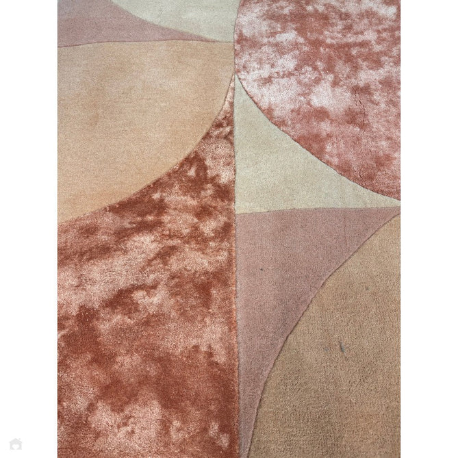 Matrix MAX78 Oval Modern Geometric Metallic Shimmer Hand-Woven High-Density Soft Textured Shimmer Wool&Viscose Blend Earth Brown/Terracotta/Blush/Peach/Sandy Beige/Ivory Rug-Asiatic Carpets-Rug Love - The Most Loved Rug Store
