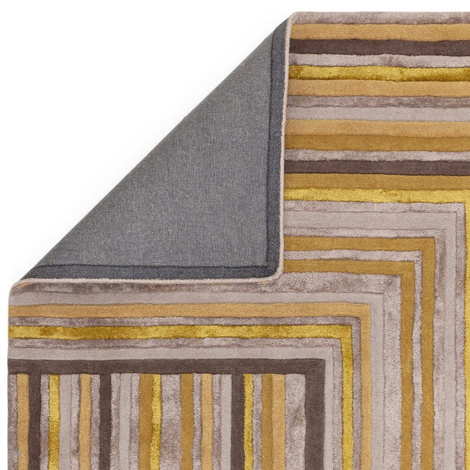 Matrix MAX79 Network Modern Geometric Hand-Woven High-Density Soft Textured Shimmer Wool & Viscose Blend Soft Beige/Warm Gold/Mustard/Muted Taupe/Rich Brown Rug-Asiatic Carpets-Rug Love - The Most Loved Rug Store