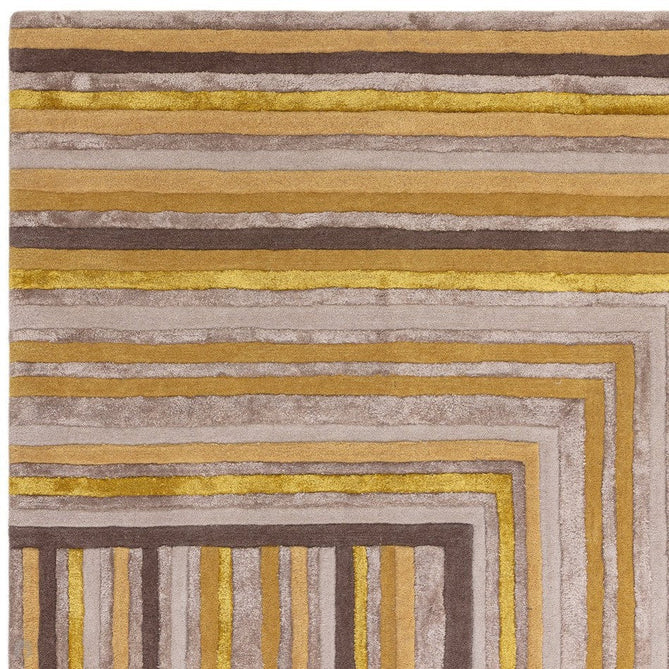 Matrix MAX79 Network Modern Geometric Hand-Woven High-Density Soft Textured Shimmer Wool & Viscose Blend Soft Beige/Warm Gold/Mustard/Muted Taupe/Rich Brown Rug-Asiatic Carpets-Rug Love - The Most Loved Rug Store