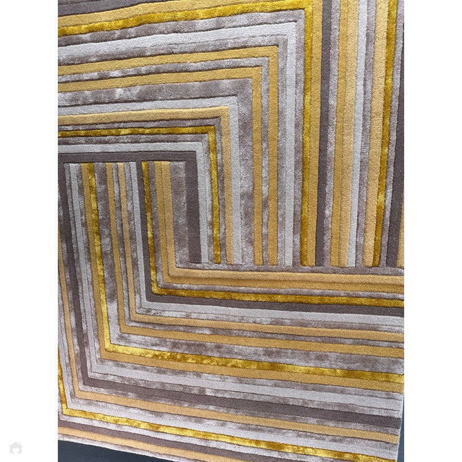 Matrix MAX79 Network Modern Geometric Hand-Woven High-Density Soft Textured Wool&Viscose Mix Gold Rug-Asiatic Carpets-Rug Love - The Most Loved Rug Store