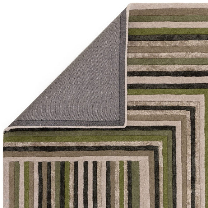 Matrix MAX82 Network Modern Geometric Hand-Woven High-Density Soft Textured Shimmer Wool & Viscose Blend Forest Green/Olive/Taupe/Charcoal/Beige Rug-Asiatic Carpets-Rug Love - The Most Loved Rug Store