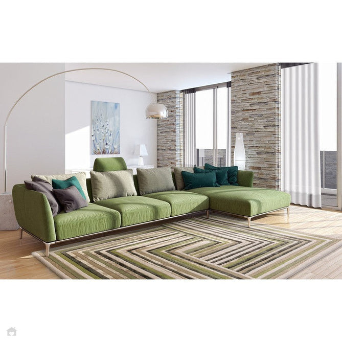 Matrix MAX82 Network Modern Geometric Hand-Woven High-Density Soft Textured Shimmer Wool & Viscose Blend Forest Green/Olive/Taupe/Charcoal/Beige Rug-Asiatic Carpets-Rug Love - The Most Loved Rug Store