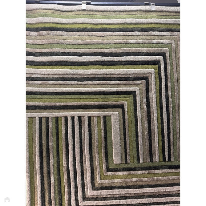 Matrix MAX82 Network Modern Geometric Hand-Woven High-Density Soft Textured Shimmer Wool & Viscose Blend Forest Green/Olive/Taupe/Charcoal/Beige Rug-Asiatic Carpets-Rug Love - The Most Loved Rug Store
