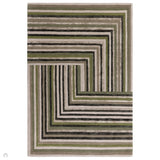 Matrix MAX82 Network Modern Geometric Hand-Woven High-Density Soft Textured Wool&Viscose Mix Forest Green Rug