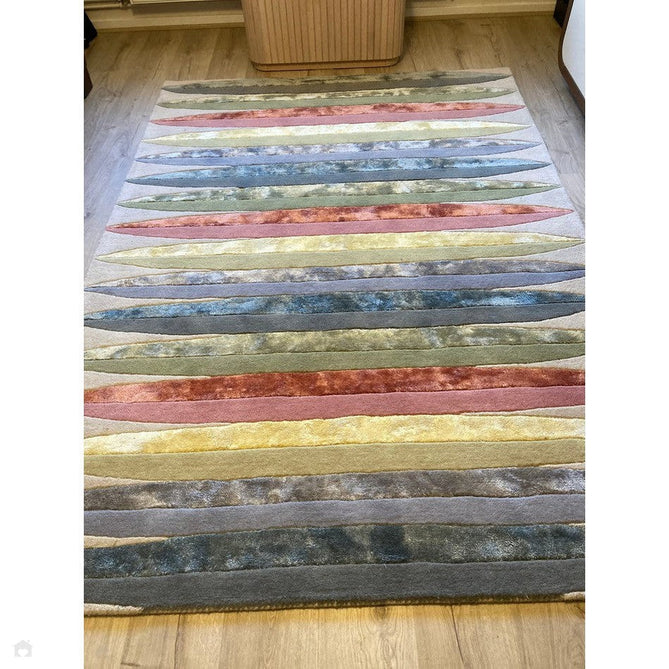 Matrix MAX84 Pod Modern Geometric Hand-Woven High-Density Soft Textured Shimmer Wool & Viscose Blend Pastel/Multicolour Rug-Asiatic Carpets-Rug Love - The Most Loved Rug Store