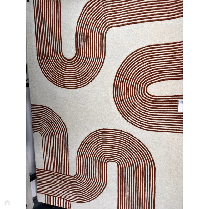 Matrix MAX85 Arches Modern Geometric Hand-Woven High-Density Soft Textured Shimmer Wool & Viscose Blend Soft Ivory/Amber Brown Rug-Asiatic Carpets-Rug Love - The Most Loved Rug Store